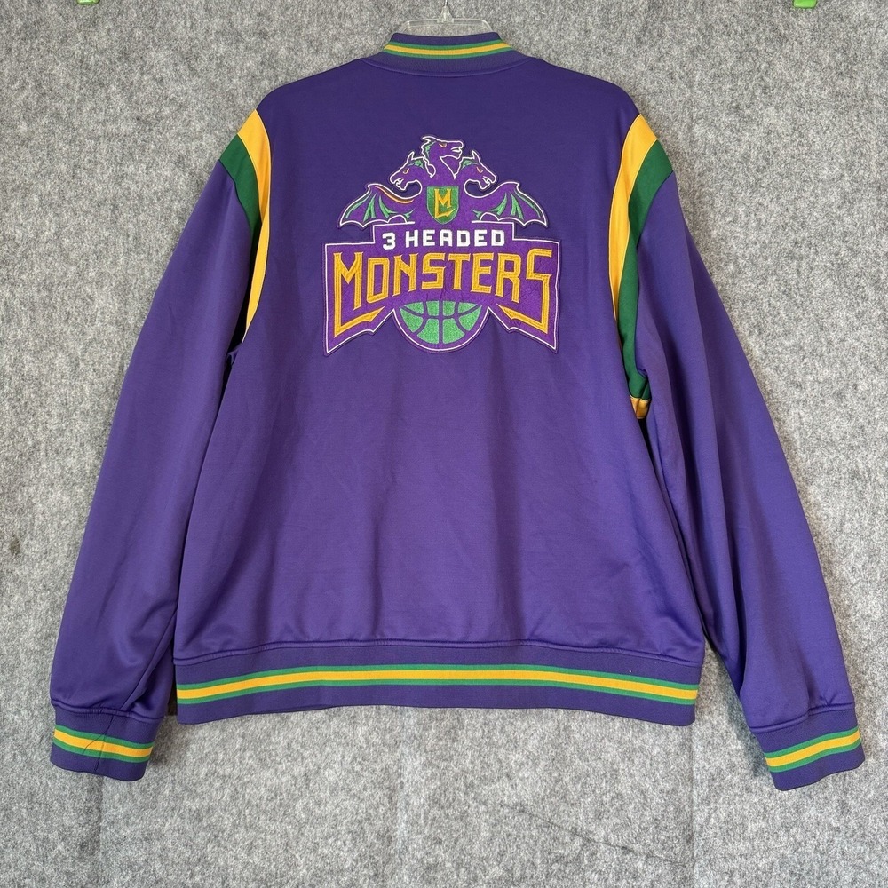 3 Headed Monster Basketball Jacket Mens XL Big3 Warm Up Varsity Snaps Hiphop